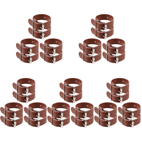 15Paires Sangles Panier Cuir Marron Confortables Et Solides