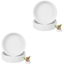 4Pièces Plateau Céramique Pour Plantes En Bois Brésilien Élégant