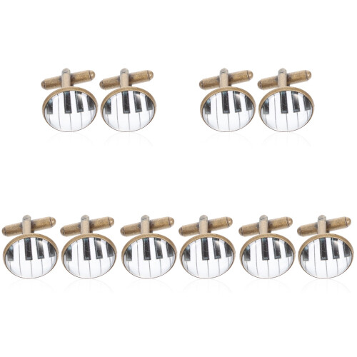 10Pièces Boutons De Manchette Motif Piano Élégant