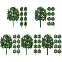 50Pièces Arbres Miniatures Plastique Vert Pour Décor De Maquette