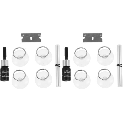 2Ensembles Kit Réparation Éclats Pare- En ABS Et Acier Pour Auto