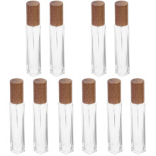 10Pièces Flacons En Verre Pulvérisateur Bois Pour Parfums