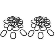40Pcs Shower Curtain Hooks Black ABS Plastic Hanging Rings