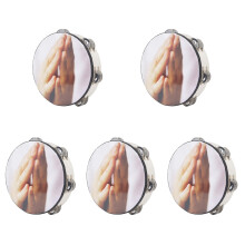 5Pièces Tambourine Tambourin Percussion Bois Pour Enfants