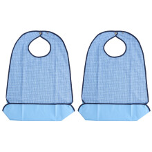 2Pcs Waterproof Clothing Protector Bib for Adults Sky-Blue Easy Clean