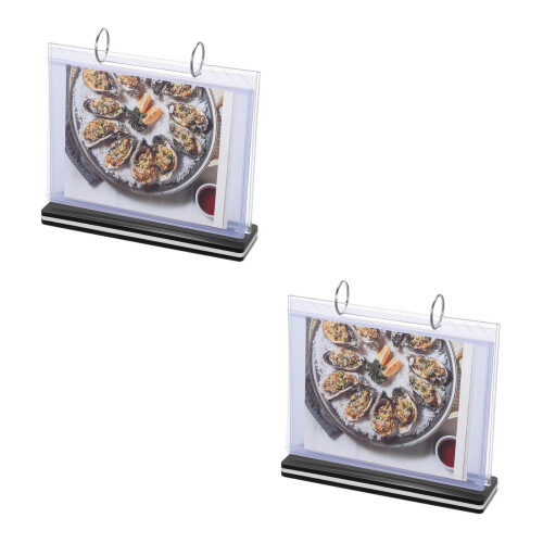 2Pièces Présentoir De Menu Transparent Usage Tabletop