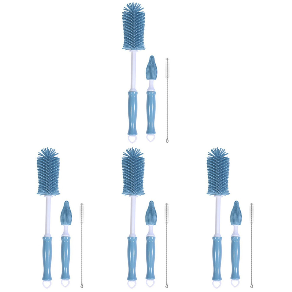 4Sets Detachable Silicone Bottle And Straw Brush With Comfortable Grip Artibetter