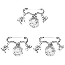 3Pcs Silver Alloy Brooch Pin Delicate Clothes Accessory for Graduation
