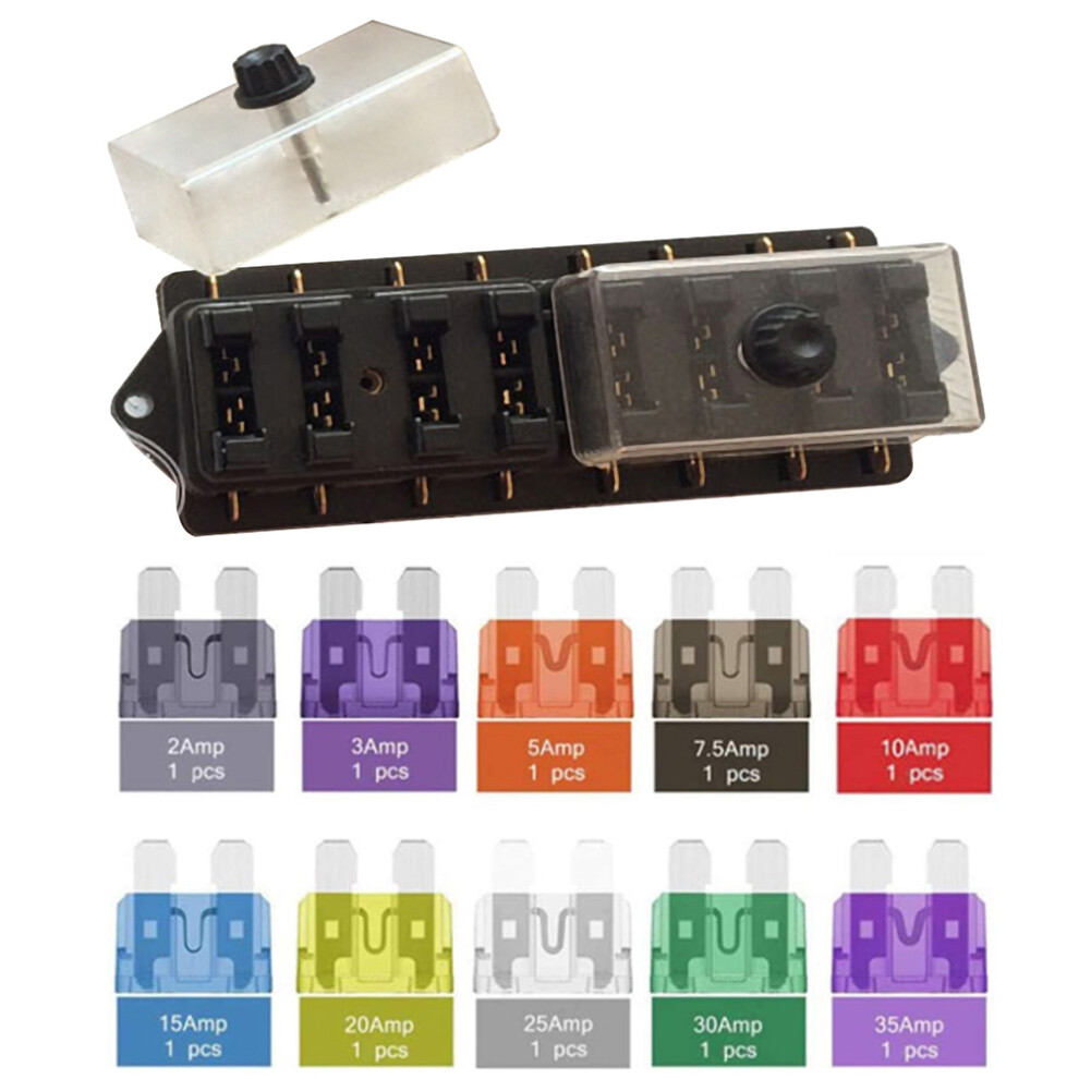 3Sets 8 Way Fuse Block With Transparent Cover Durable Auto Fuse Holder 3691227595690