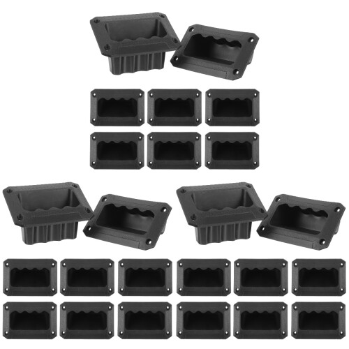 24Pcs Black Plastic Handle Straps for Speaker Cases and Amplifier