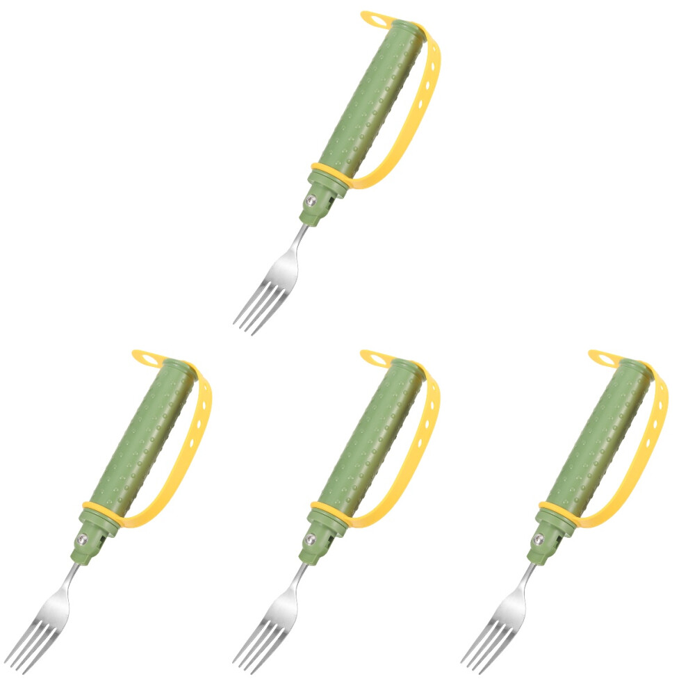 Aboofan 4Pcs Anti-Skid Portable Forks For Disabled & Elderly Durable Utensils