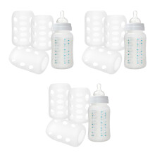 12Pcs Silicone Baby Bottle Covers White Anti-Skid Protective Sleeves