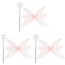 3Sets Lightweight Fairy Wing and Wand for Children Party Decoration