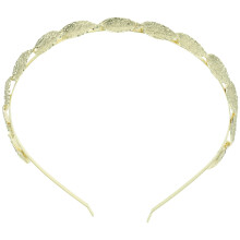 Golden Alloy Wedding Hairband Leaf Bridal Hair Loop Barrette