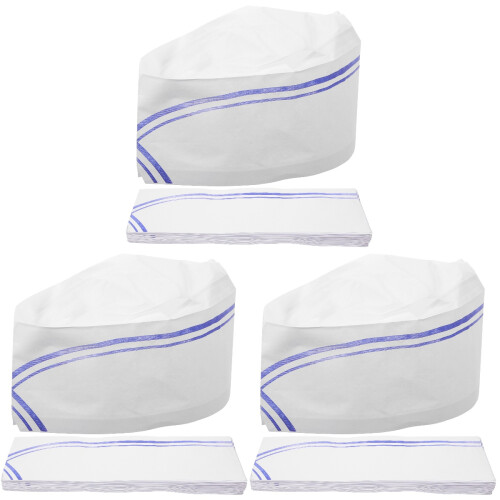 120Pcs Stylish Disposable Chef Hats Thick Paper Universal Kitchen Caps