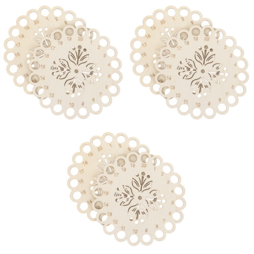 6Pcs Durable Wooden Cross Stitch Thread Winding Plate Organizer