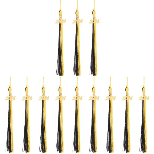 12Pcs Khaki Graduation Tassels Polyester Hanging Decorations for Caps