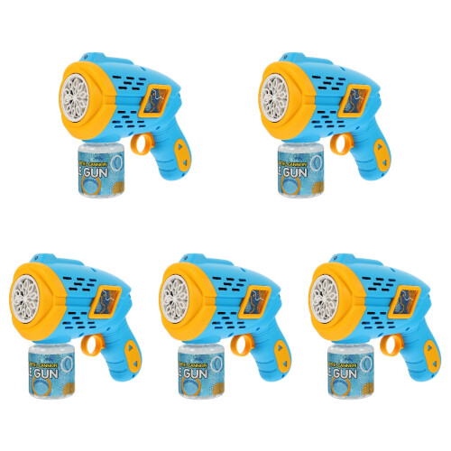 5Pcs Sky-Blue Plastic Electric Bubble Machine Kids Party Bubble Blower