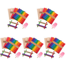 1000Pcs Colorful Wooden Ice Cream Sticks Food-Grade DIY Craft Handles