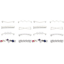 16Pcs Silver Shoes Lace Buckles Alloy Clips for Straps Decoration