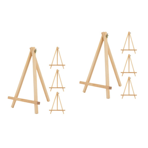 8Pièces Mini Chevalets Bois Khaki Pour Exposition Peinture