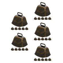 30Pcs Metal Cow Hanging Bells Dark Brown Decorative Loud Sound Cowbell