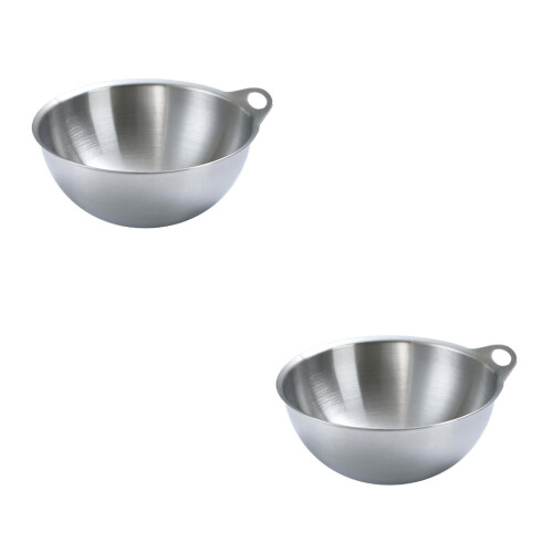 2Pcs Metal Mixing Bowls Non Breakable Dinnerware for Kitchen