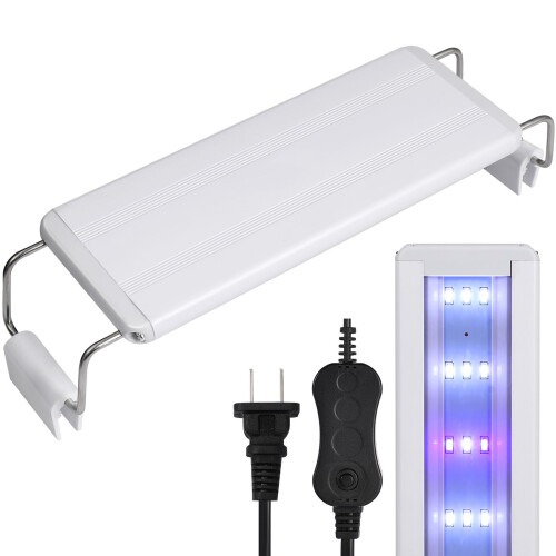 2Stk Aquarium LED-Leuchte Weiß, Slim, Mit Flexiblen Haltern