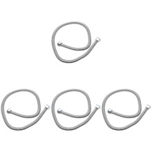 4Pcs Silver Metal Corrugated Hose Flexible Air Conditioner Outlet Tube