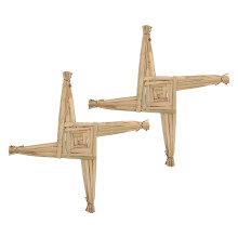 2Pcs Irish St Brigid’s Cross Straw Wall Decor Religious Festival Gift