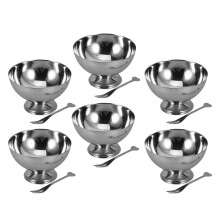 6Pcs Stainless Steel Dessert Bowls Cream Snack Cups