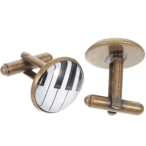 10Pièces Boutons De Manchette Motif Piano Élégant 1