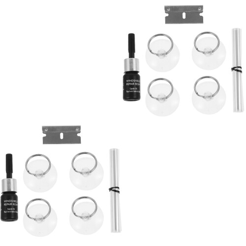 2Ensembles Kit Réparation Éclats Pare- En ABS Et Acier Pour Auto 2