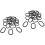 40Pcs Shower Curtain Hooks Black ABS Plastic Hanging Rings 5