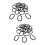 40Pcs Shower Curtain Hooks Black ABS Plastic Hanging Rings 8