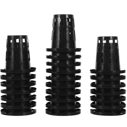 100Pcs Plastic Net Cups for Hydroponics Planting Black Garden Pots 2