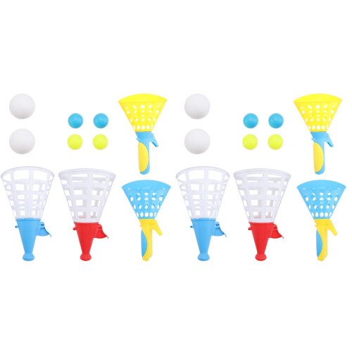 4Sets Plastic Launch Catch Ball Game Assorted Colors Kids Play Toy 1
