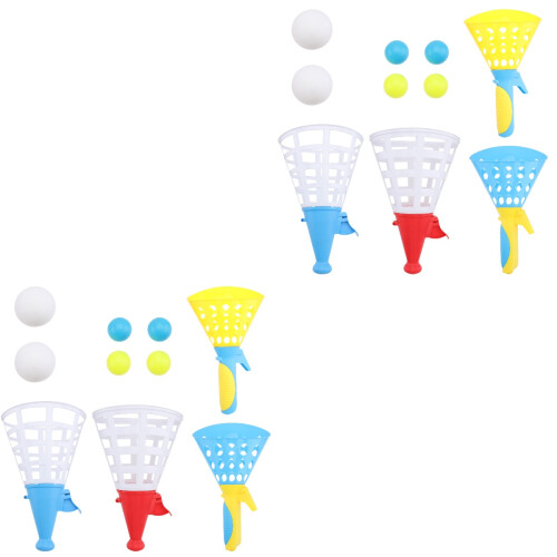 4Sets Plastic Launch Catch Ball Game Assorted Colors Kids Play Toy 2