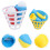 4Sets Plastic Launch Catch Ball Game Assorted Colors Kids Play Toy 8
