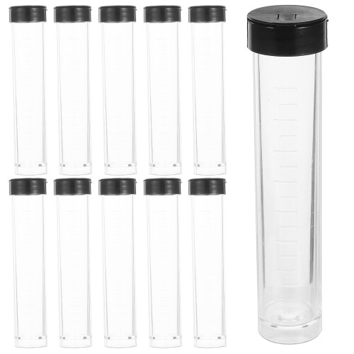 40Pcs Portable Transparent Storage Tubes Plastic Reusable Clear Tubes 1