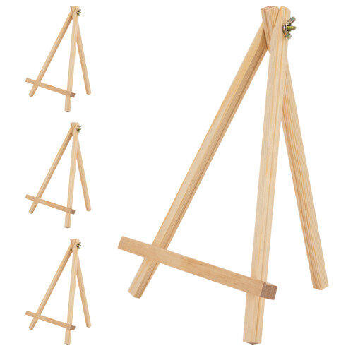 8Pièces Mini Chevalets Bois Khaki Pour Exposition Peinture 2