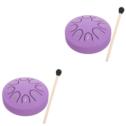 2Sets Smooth Surface Steel Tongue Drum Purple Percussion Instrument 2
