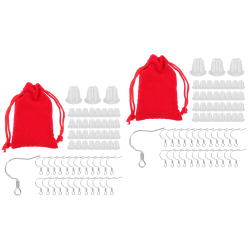 2Sets DIY Earring Making Hooks Red Lightweight Ear Jewelry Accessories 2