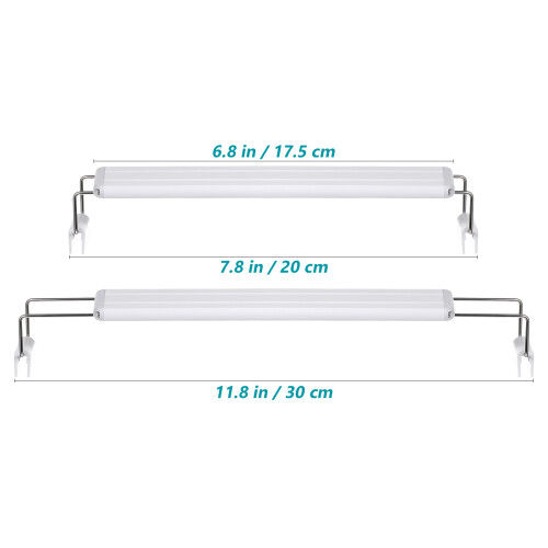 2Stk Aquarium LED-Leuchte Weiß, Slim, Mit Flexiblen Haltern 1