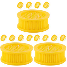 18Pcs Yellow Plastic Bee Breeding Cage Rearing Cups Bee Keeper Tools