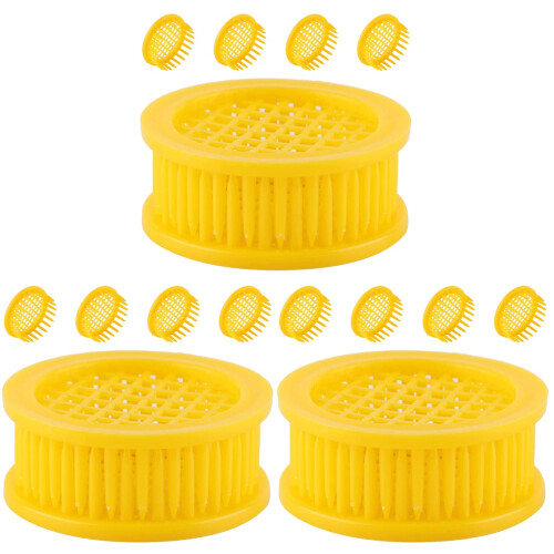 18Pcs Yellow Plastic Bee Breeding Cage Rearing Cups Bee Keeper Tools
