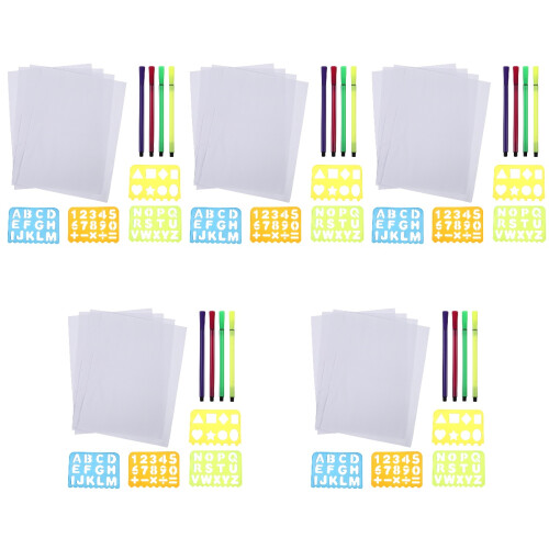 5Sets Waschbare Und Schablonen Für Kinder 2