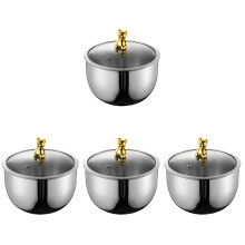 4Pcs Silver Stainless Steel Mixing Bowls for Baking Egg Salad Prep
