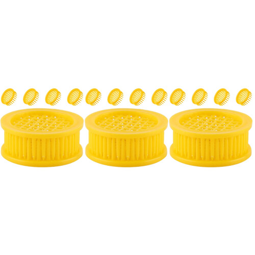 18Pcs Yellow Plastic Bee Breeding Cage Rearing Cups Bee Keeper Tools 2