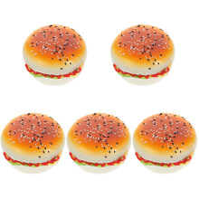 5Pcs Orange PU Fake Hamburger Model Realistic Food Toy for Kids Play